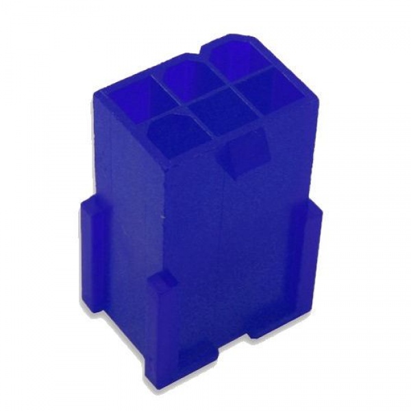 6 Pin Tapered Male VGA Power Connector - UV Blue