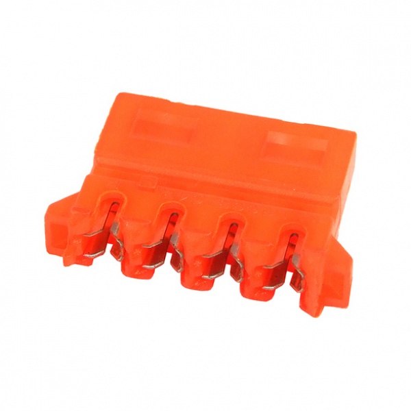 Mod/smart PSU Power Connector 90- 4pin Molex plug - UV-reactive brite orange