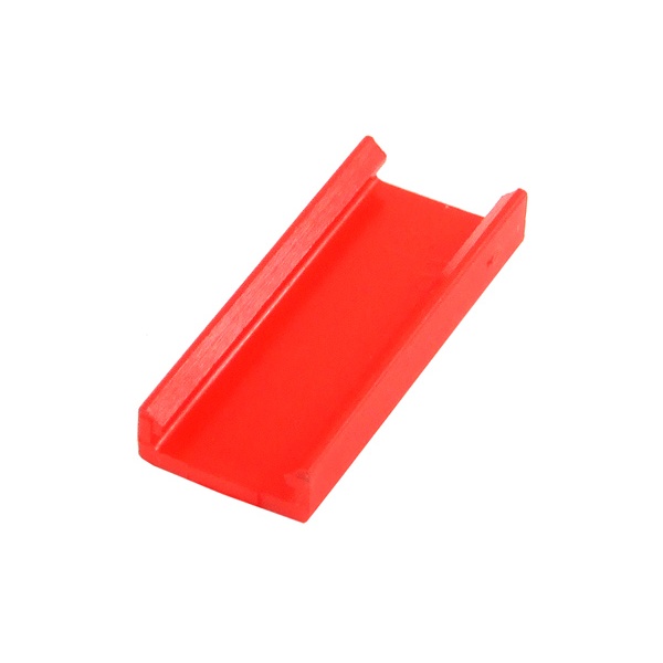 Mod/smart SATA power connector cap for looped-through cables 90- 16Pin UV-reactive red