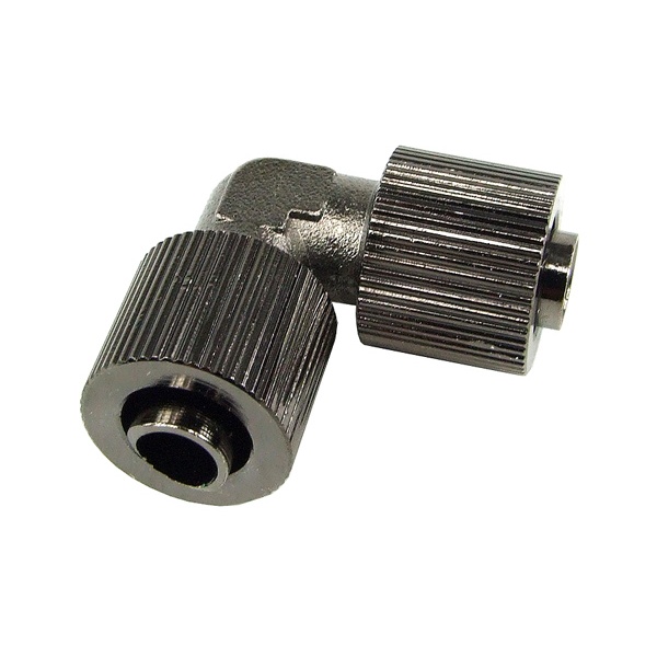 10/8mm L hose connector - compact - black nickel