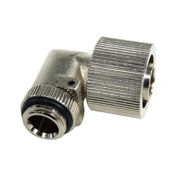 16/11mm compression fitting 90- angled G1/4 silver nickel plated