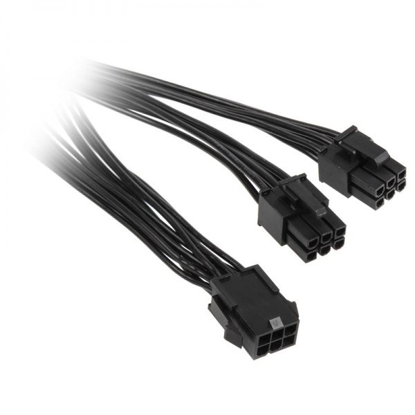 Adapter 6-pin PCIe to 2x 6-pin PCIe connector, black, 15cm