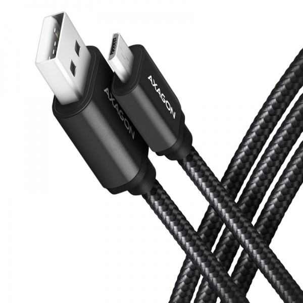 AXAGON BUMM-AM20AB Cable Micro-USB to USB-A 2.0, black - 2m