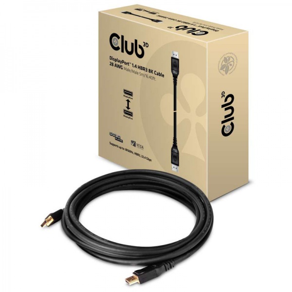 Club3D Club 3D Displayport 1.4 HBR3 8K60Hz DSC 1.2 Cable Plug / Plug - 5m