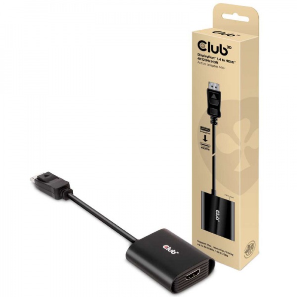 Club3D Club 3D Displayport 1.4 on HDMI 2.1 4K120HZ HDR Active Adapter Plug / Socket