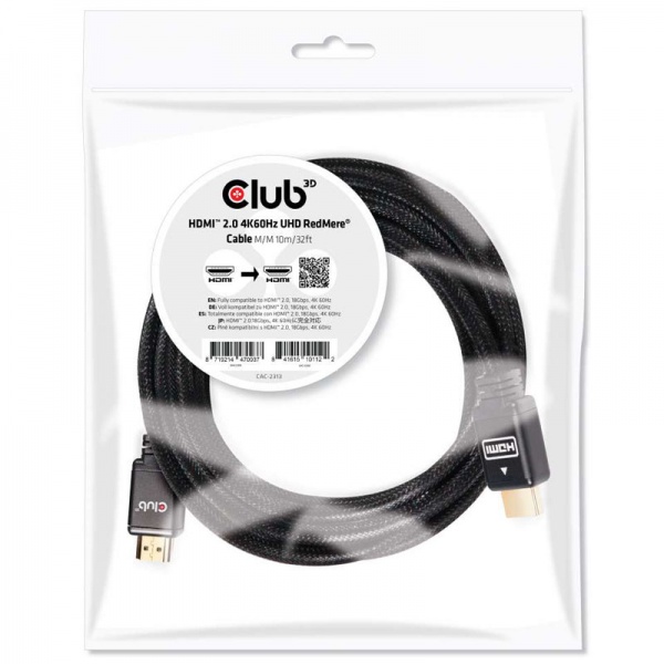 Club3D Club 3D HDMI 2.0 4K60Hz RedMere Cable - 10m