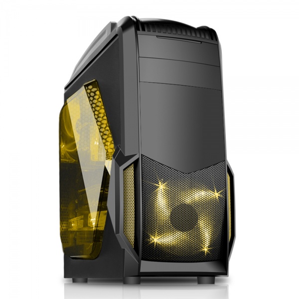 Fierce PC Sand Storm Gaming PC Case Yellow LED Fans