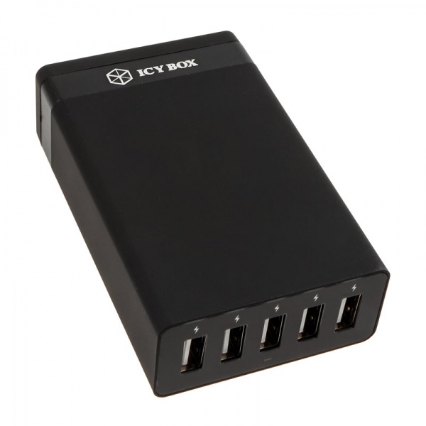 ICY BOX IB-CH50, USB 5-port charger 8A / 40 Watt - black