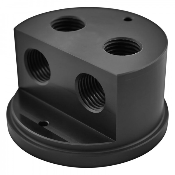 Singularity Computers Protium Quad Port Cap, cover for expansion tank - acetal, black