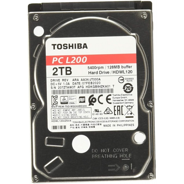 Toshiba L200 2TB 5400RPM 2.5" SATA HDD