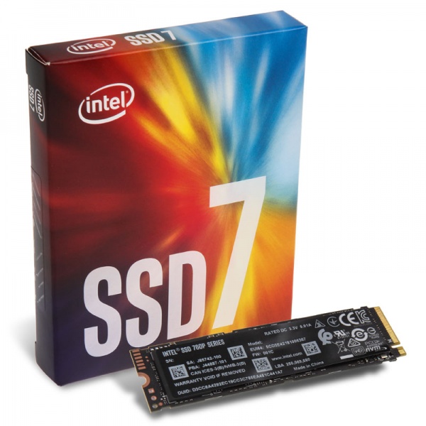 Intel 760p Series NVMe SSD, PCIe 3.0 M.2 Type 2280 - 512 GB