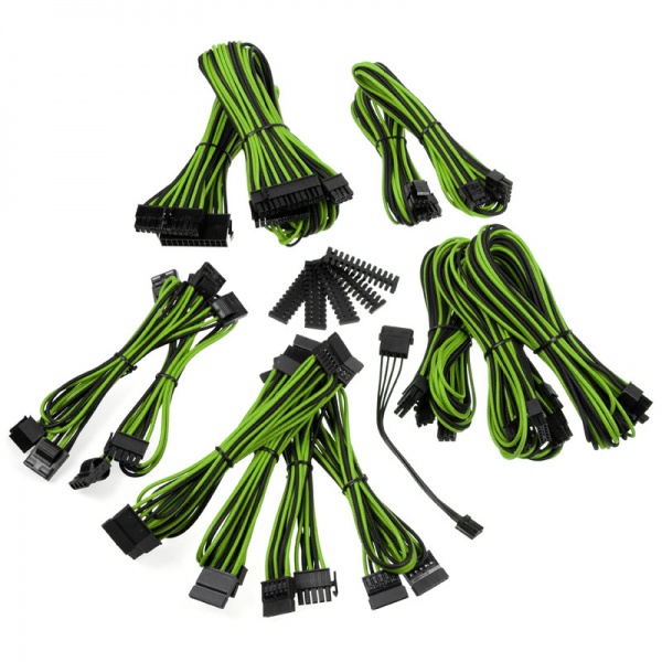 BitFenix Alchemy 2.0 PSU Cable Kit, BQT Series SP11 - Black / Green