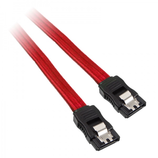 BitFenix SATA 3 cable 75cm - sleeved red / black