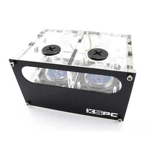 XSPC Acrylic Dual 5.25 Reservoir/Pump Combo with Two Laing DDC