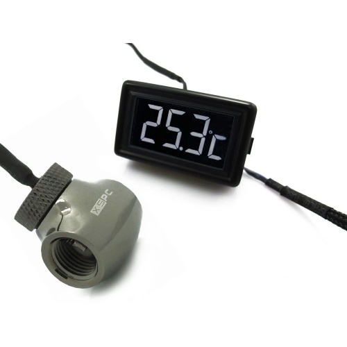 XSPC LCD Temperature Display (Black/White) V3 + G1/4 Inline Sensor