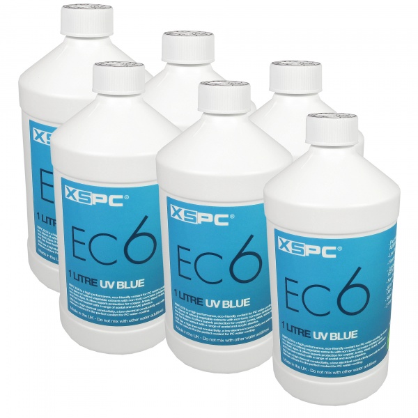 XSPC EC6 Premix Coolant - UV Blue (6 Pack)