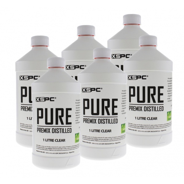 XSPC PURE Premix Distilled Coolant - Clear (6 Pack)