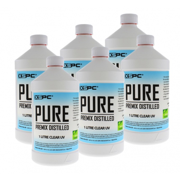 XSPC PURE Premix Distilled Coolant - Clear UV (6 Pack)