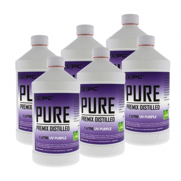 XSPC PURE Premix Distilled Coolant - UV Purple (6 Pack)