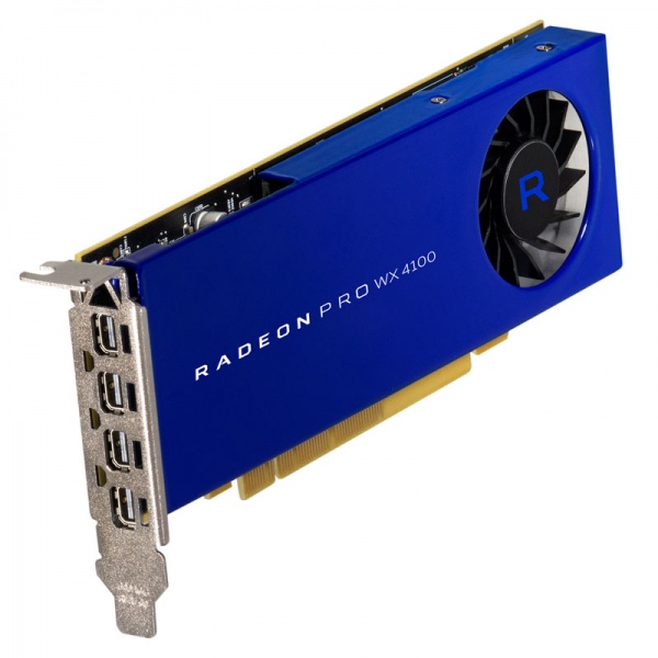 AMD Radeon Pro WX 4100, 4096 MB GDDR5, 4x mini DP - Low Profile