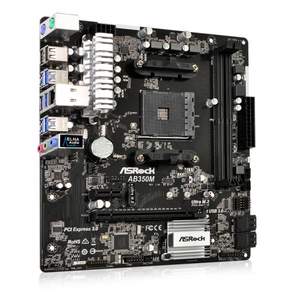 ASRock AB350M, AMD B350 motherboard socket AM4