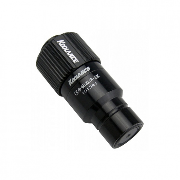 Koolance Quick Release Coupling 16/13mm (ID 1/2 OD 5/8) Plug (High Flow) - QD3 Black