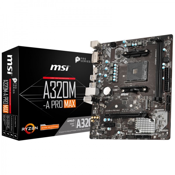 MSI A320M-A Pro Max, AMD A320 mainboard, socket AM4