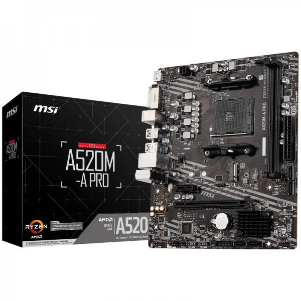 MSI A520M-A Pro, AMD A520 Mainboard - Socket AM4