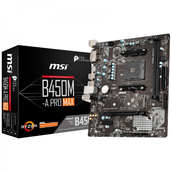 MSI B450M-A Pro Max, AMD B450 mainboard, AM4 socket