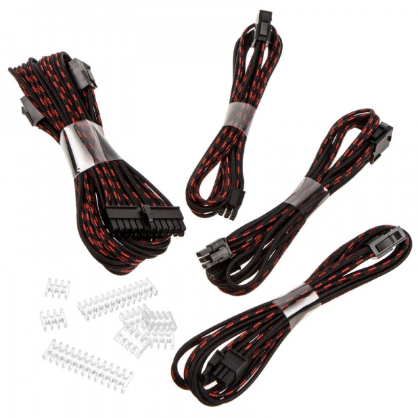 Phanteks Extension Cable Set, 500mm, S-Pattern - Black / Red