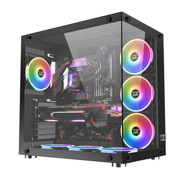 Xigmatek Aquarius Plus TG Front/Side 7 x RGB Fans Case