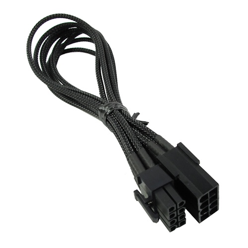 8Pin Cable Modders 45CM PCI-e, U-HD Braid Sleeved Extension, Jet Black