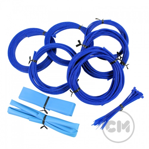 UV Blue Cable Modders (U-HD) High Density Braid Sleeving Kit - Small