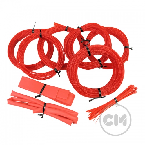 UV Red Cable Modders (U-HD) High Density Braid Sleeving Kit - Small
