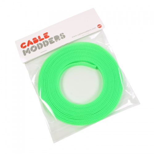 UV Green Cable Modders U-HD Retail Pack Braid Sleeving - 12mm x 5 meters