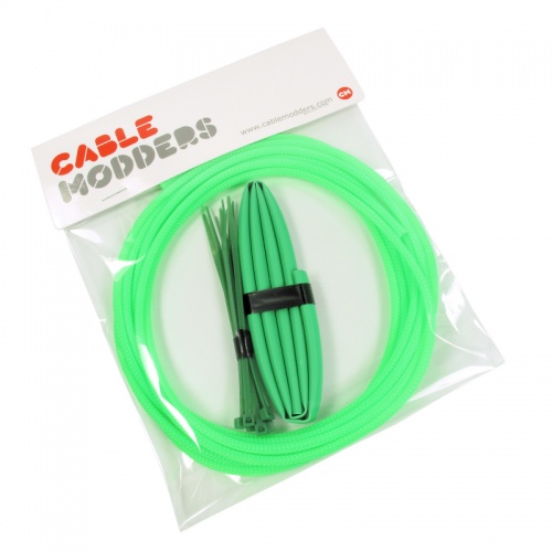 UV Green Cable Modders High Density 4mm Braid Sleeving Kit - 3m