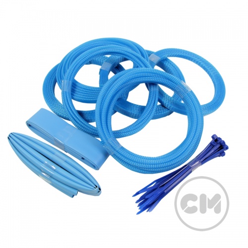 Aqua Blue Cable Modders (U-HD) High Density Braid Sleeving Kit - Medium