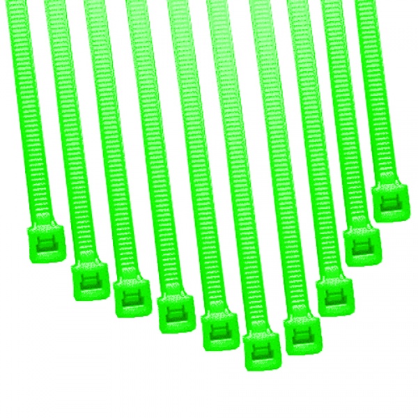 Cable Modders 4.8 x 200mm Cable Ties 10 Pack - UV Green