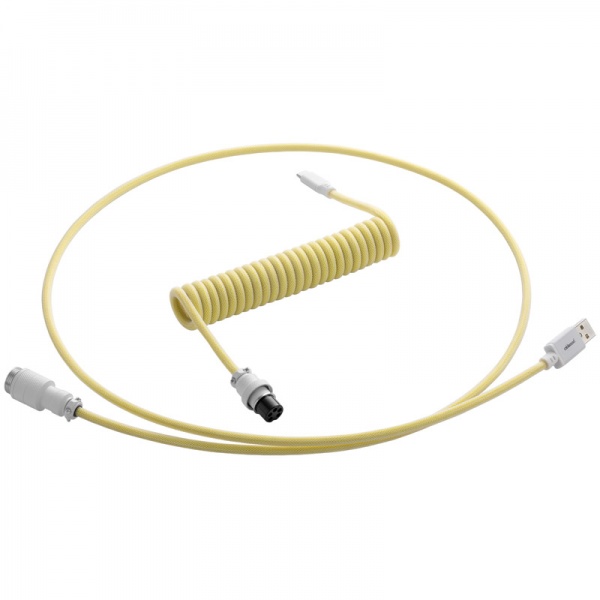 CableMod Pro Coiled Keyboard Cable USB-C to USB Type A, Lemon Ice - 150cm