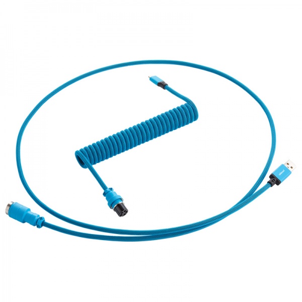 CableMod Pro Coiled Keyboard Cable USB-C to USB Type A, Specturm Blue - 150cm