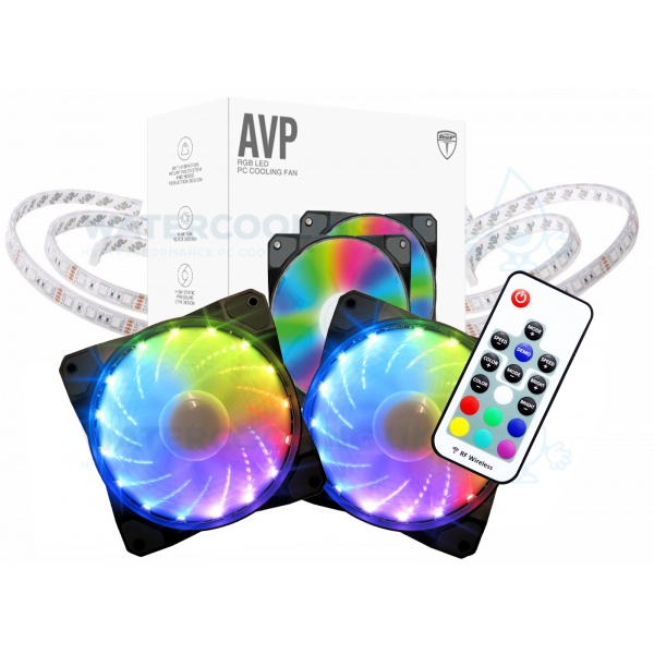 AVP Spectrum RGB LED 2x120mm Fan kit with 2x LED Strips and Remote Control