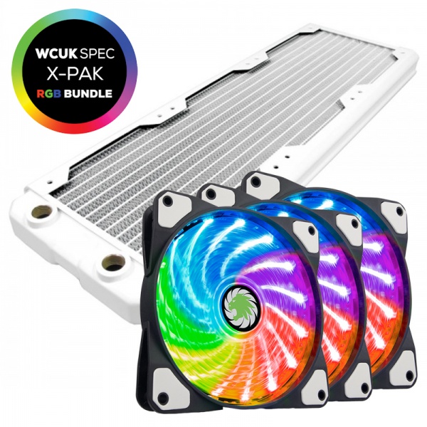 Black Ice Nemesis GTS 360 Radiator White with 16.8 Million Colour RGB Storm Force Ring Fans