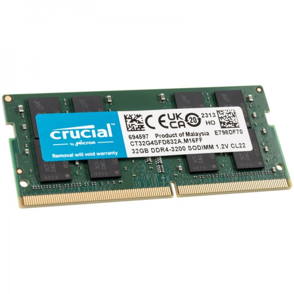 Crucial SO-DIMM, DDR4-3200, CL22 - 32GB