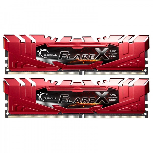 G.Skill Flare X Series red, DDR4-2400 for Ryzen, CL 15 - 16 GB dual kit