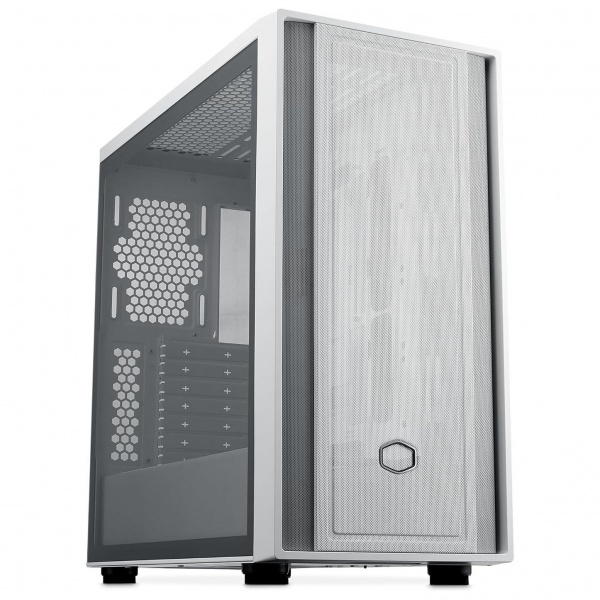 Cooler Master MasterBox 600 Lite PC Case, Midi-Tower, E-ATX, Tempered Glass - White