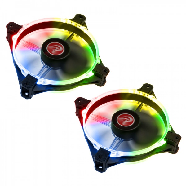 RAIJINTEK Macula 12 Rainbow RGB LED Fan Set of 2 - 120mm