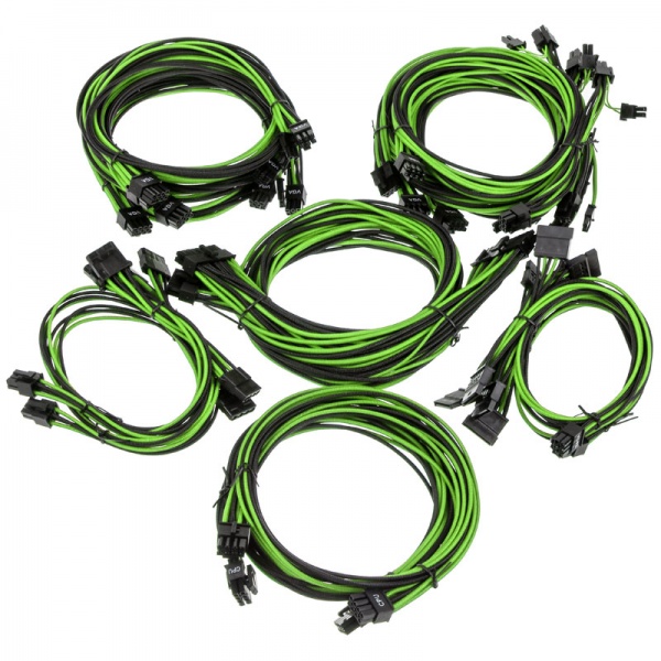 Super Flower Sleeve Cable Kit Pro - black / green