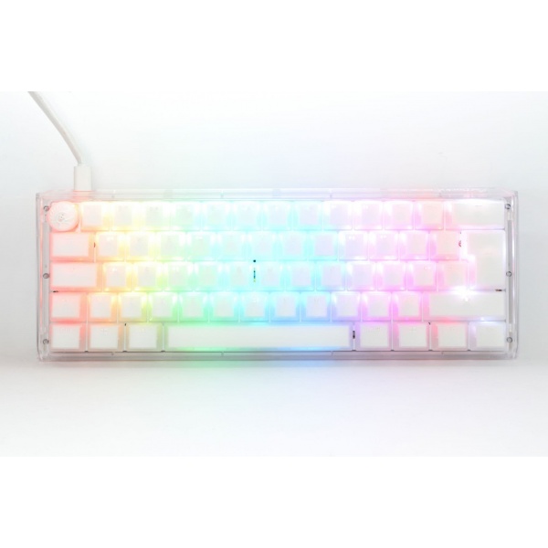 Ducky Channel One 3 Aura White (UK) - Mini - Cherry Silent Red