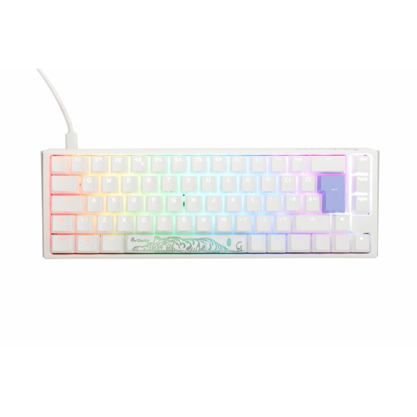 Ducky Channel One 3 Pure White (UK) - SF 65% - Cherry Silent Red
