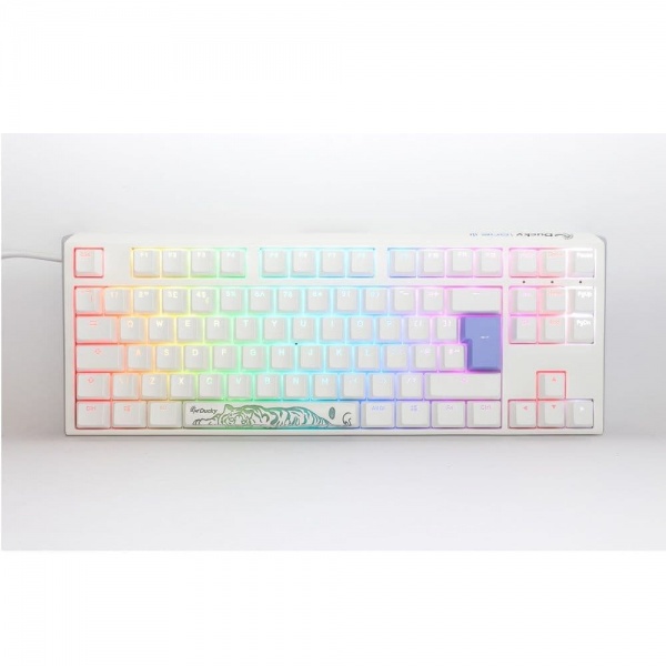 Ducky Channel One 3 Pure White (UK) - TKL 80% - Cherry Blue